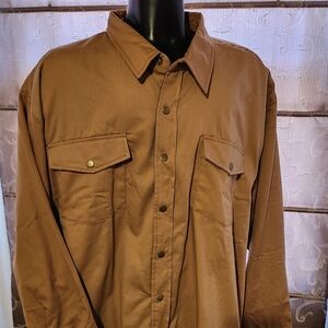 Never Used Men's Haband Flannel Lined Snap-up Shirt 4XL